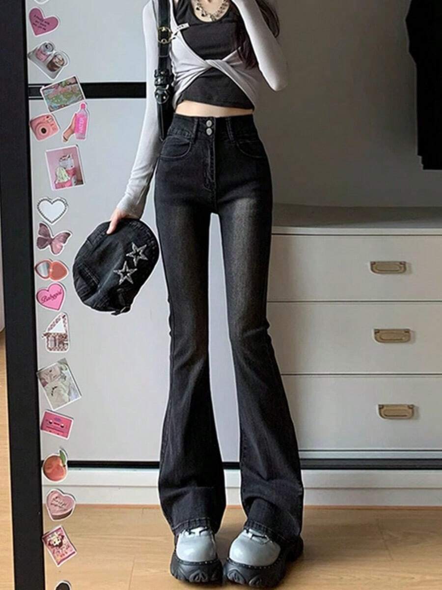 Women Jeans - Black and Gray - View 1