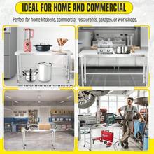 Heavy Duty Stainless Steel Kitchen Prep Table   Capacity Industrial Workbench For Commercial Kitchens, - Silver - View 9