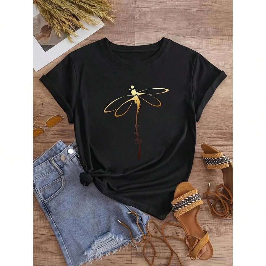 Dam-T-shirts - Svart - Visa 1