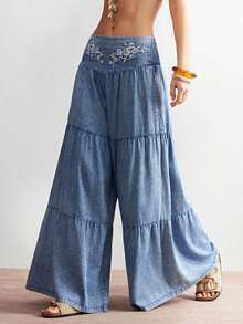 Women Denim Skirts - Blue - View 8