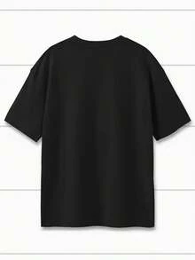 Plus Size, One-Piece, Short-Sleeved T-Shirt With Cartoon Girl Print, Ideal For Everyday Wear, Suitable For Summer And Spring, Versatile Women's T-Shirt, Feminine Top. - 黑色 - 查看 3