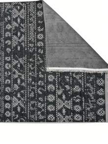 Alfombra de chenilla lavable de estilo escandinavo Modena con flecos, con respaldo antideslizante para el pasillo y la sala de estar - azul real - Ver 8
