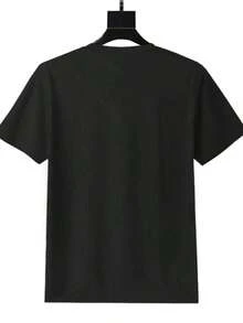 1 Piece Of Women's Retro Western T-Shirt With Cowboy Boots And Hat Design, Vibrant Print, Casual Short Sleeves, Ideal For Travel, Fashionable Festival Top, Comfortable Short-Sleeved Crew Neck T-Shirt For Casual Wear And Themed Events Or As A Gift, With Floral, Plant, Leaf And Casual Bow Design, 180g, 100% Cotton, All Patterns Are Printed. Unisex. - 黑色 - 查看 2