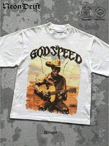 Camisetas Premium Casuales Unisex Lindas NeonDrift Street Life Estilo Y2k para Hombre con Estampado Gráfico Divertido (Camiseta de Algodón 220) Camiseta Godspeed Skull: Estilo Surf & Atlanta, Camiseta Casual de Manga Corta con Cuello Redondo para Hombre, Camisetas Casuales de Manga Corta para Hombre y Mujer para Deportes Urbanos de Verano - Blanco 2 - Ver 3