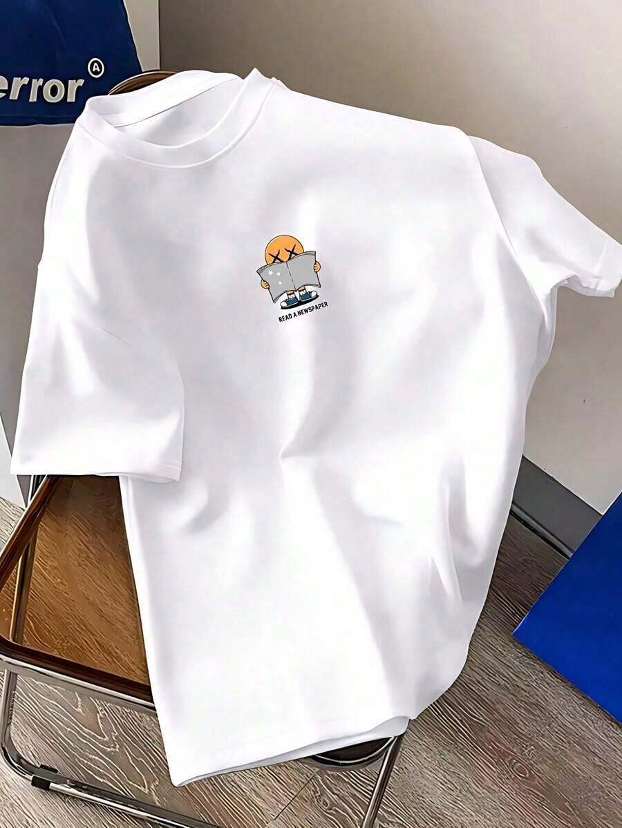 Camiseta con Diseño de Personaje, Diseño Sencillo y Aesthetic - Negro - Ver 1