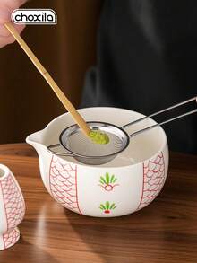 choxila 5pcs Matcha Tea Set, Including Matcha Whisk (Tea Whisk), Whisk Holder, Matcha Scoop, Matcha Bowl, Matcha Sifter, Bamboo Matcha Powder Stirrer And Portable Matcha Tea Brewing Tools. Ideal For Daily Use In Japanese Tea Ceremony, Tea Enthusiasts, Kitchen And Dining, Also A Great Gift For Friends, Significant Others Or Mother's Day. - Matcha Set - View 4