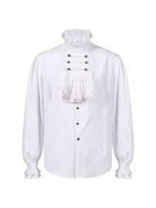 Cosplay Clothing - Long Jacquard Coat - Black - View 4