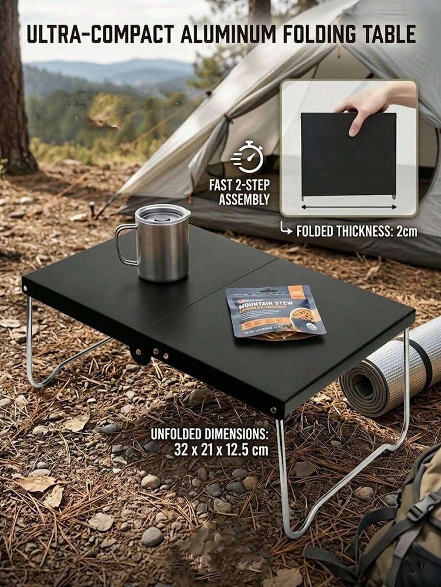 A Lightweight, Foldable Camping Table-Essential Gear For Hikers, Anglers, And Campers Alike. Sturdy , It Makes An Excellent Gift Choice For The Travel Season, Back-To-School Season, Or Graduation Ceremonies.