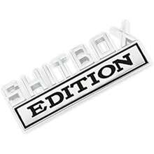 Box Edition Emblem, 3D Letter Sticke, Car Exterior Emblems Badge 3D Sticker Decal, 3D Fender Badge Decal Car Truck Replacement For All Cars Bumper Window (Black&Red) - Blue - 查看 1