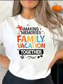 Camiseta unisex de algodón puro para mujeres y hombresY2kFamiliaVacacionesTeeGráficoCamisetaConSuaveTela,MedianoEstiramientoTripulaciónCuello,Para todas las estacionesComodidadAjusteInformalEstiloParaFamiliaCoincidenciaConjuntos de ropaPlayaViajes&Reuniones, ropadepantalones de mujerdetraje de hombredebañohombre, ropadehombre,playerasdehombre, vestidoscasualesparamujer - Blanco - Ver 1