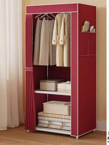1pc Multi-Functional Layered Portable Wardrobe, Easy Assembly, Large Capacity, Bedroom Dust-Proof Storage Cabinet, Space-Saving, Simple Storage For Clothes And Bedding, Dust Cover Keeps Bedroom Tidy, Suitable For Students, Bedrooms, Rooms, Rentals, Homes, Schools, Holiday Gifts - Multicolor - View 8