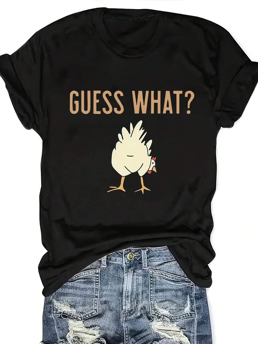 Plus Size Graphic Print T-Shirt, Short Sleeve Crew Neck Casual Top for Summer & Spring, Women'S Plus Size Clothing