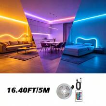 1条USB供电的RGB LED灯带，带24键遥控器，可调光。适用于客厅、卧室、游戏室装饰和节日装饰。 - 24-key RGB light strip - 查看 11
