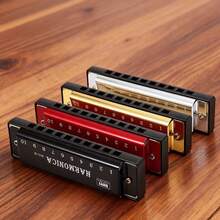 Professional Metal Harmonica, 10-Hole C Key Blues Harmonica, Durable Metal Construction And Ergonomic Design, Suitable For Beginners And Advanced Players, Portable Musical Instrument For Performance, Practice, Classroom Teaching, Party - Multicolor - View 7