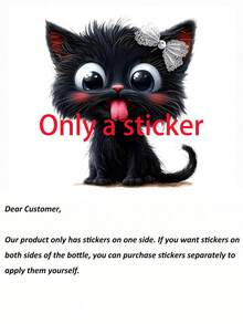 1pc Cute Black Cat And Floral Pattern Soap Dispenser Bottle - Reusable Press-Type Dispenser Bottle, Suitable For Hand Soap, Body Wash, Etc., Compact For Kitchen And Bathroom, Perfect Housewarming Gift Or Spring Decor For Cat Lovers, Made Of Plastic, Fun Design, Easy To Use With Press Mechanism - Multicolor - View 5