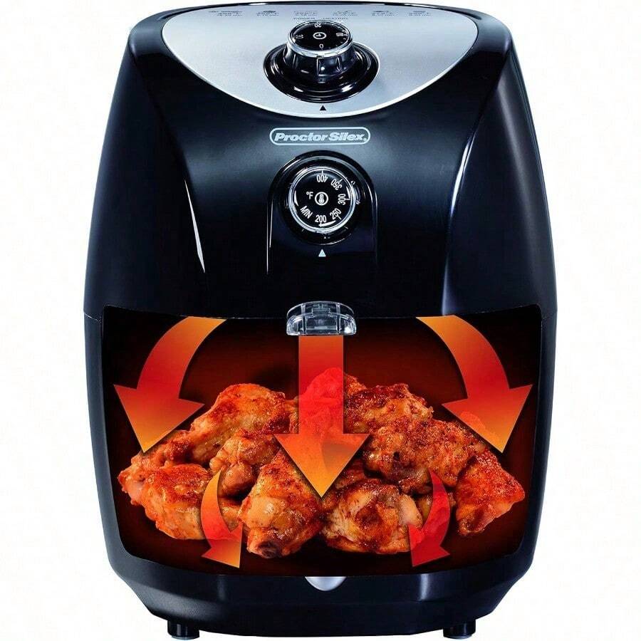 35055 Freidora de Aire con Canasta Antiadherente, Capacidad de 1.5 L, Ajuste de Temperatura, Potente Flujo de Aire, Indicadores Luminosos, Alimentación Saludable - Enchufe tipo A de EE. UU. (110-127 V) - Ver 1