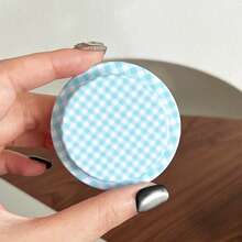 Minimalist Checkerboard Pattern Grid Pattern Ins Style Magnetic MagSafe Phone Holder Round Collapsible Checkered Phone Grip Foldable Extendable Design Elegant Color Scheme Spring Mother's Day Gift - Multicolor - View 10