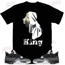 Camiseta del Rey León para combinar con Jordans 4 Fear, camiseta retro 4 Fear, camiseta de zapatillas Fear - forma - Ver 1