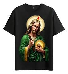 Tshirt Muscle Freaks  Tadeo Estilo Religioso Santo - Negro - Ver 6