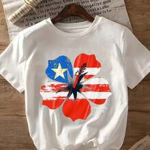 Black T-Shirt With Puerto Rican Style Floral Print - Pura, Unisex, 220 Grams, Comfortable Fabric, Casual Wear. - 杏色 - 查看 7
