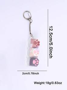 Llavero con forma de pata de gato lindo, anillo para llaves, juguete antiestrés para aliviar la tensión, prueba de presión, tapa de llave, colgante para mochila, regalo de pareja para vacaciones - Multicolor - Ver 10
