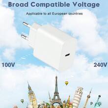 1-2個 30W 快充適配器，歐規插頭，USB-C 手機快充充電器，相容於 17 Pro Max/17 Pro/17/16 Pro Max/16 Pro/16/15 Pro Max/15 Pro/15 Plus/15 - 查看 12