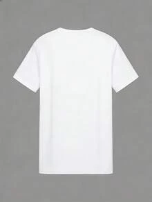 Camiseta Elegante de Cuello Redondo de  con Letras para Mujer - Primavera/Verano - Blanco - Ver 3