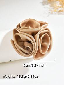 1件法式復古優雅精緻卡其色3D玫瑰花胸針，適合女性日常穿著、派對、晚宴、節日禮物，西裝與洋裝配飾 - 卡其色 - 查看 2