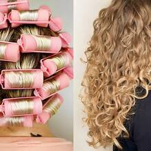 Set Of 8 Sponge Hair Styling Bobs, 7cm Long, 3cm Diameter, DIY Pink, Doesn't Snag Hair, Simple. - 粉色 - 查看 1