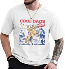Camiseta para Papá, Estilo Western, Vintage, Divertida, con Estampado Gráfico, para Fiesta de Cumpleaños, Manga Corta - Blanco - Ver 1