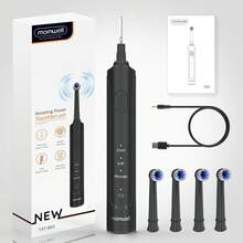 Mornwell T37 旋轉電動牙刷,可充電旋轉牙刷套組,3 種模式,4 個圓形刷頭,IPX7 防水 USB 快充,適用於成人、牙套、居家、旅行、禮品和日常護理 - 彩色 - 查看 12