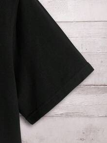 Manfinity Dauomo Men's T-Shirt With Heart Embroidery - 黑色 - 查看 3