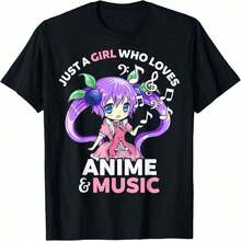 Camiseta Kawaii Chibi Linda: Solo Una Chica Que Ama El Anime Y La Música. Camiseta Y2k. - Negro - Ver 6