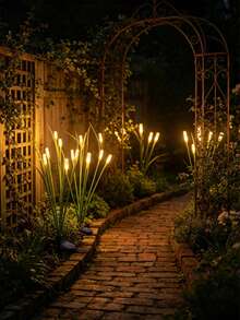1/2pcs Solar Powered Reed Garden Lights, LED Garden Lights, Decoration, Pond Landscape Lighting - Multicolor - View 1