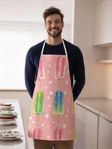 1pc, Cute Cat Pattern Polyester Apron, Suitable For Cooking, Baking, And Gardening - Can Be Used As Attire For The Kitchen And Dining. - Multicolor - View 8