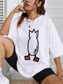 Estampado Gráfico Camiseta Mujer Algodón Ligera VeranoWomens Cotton Oversized Funny T Shirt, Cute Pine Crown S Graphic Printed Casual Summer Short Sve Tshirt For HerOversize Camiseta Mujer Estampado 100% Algodón Puro - Blanco - Ver 6