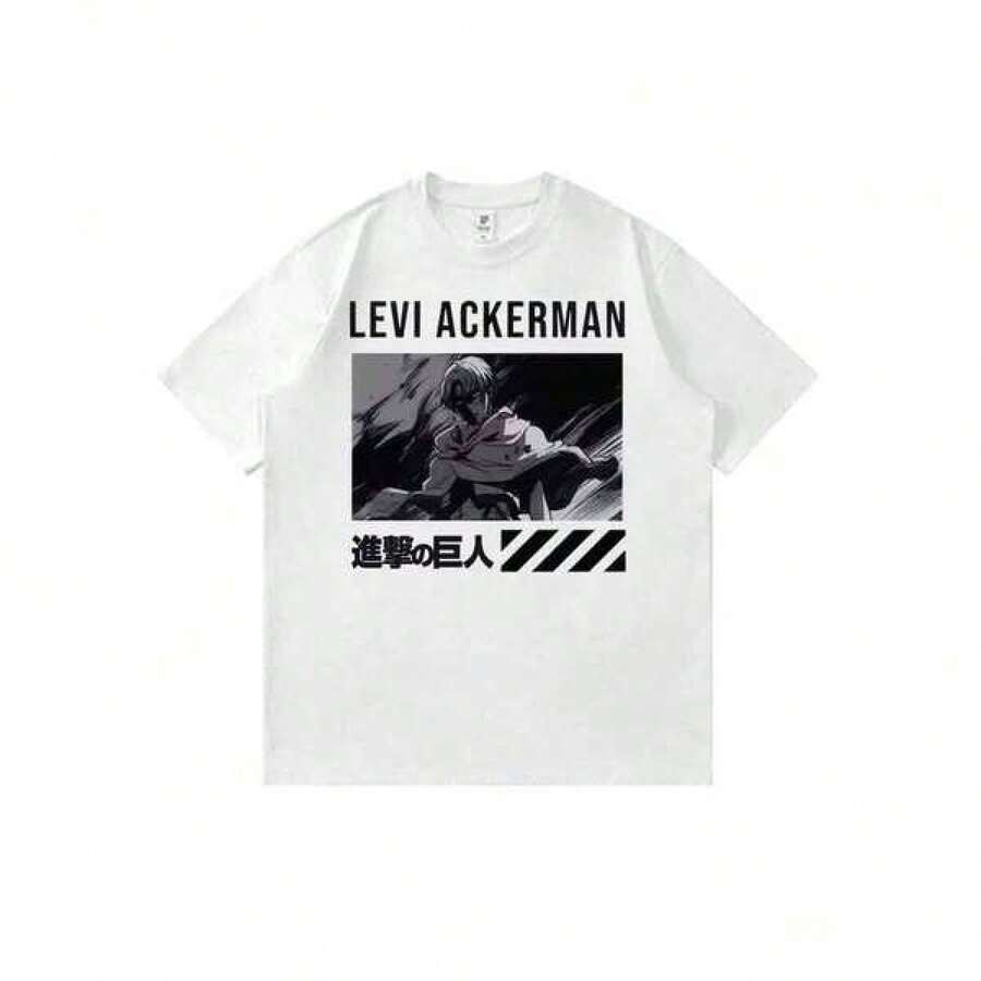 Camiseta de cuello redondoAttacks-On-Titan-Leviss-Ackerman Unisex Anime Cartoon Graphic Print Short Sleeve Tee Summer Casual T-Shirt,Camiseta con estampado kawaii,Top de estilo urbano hip-hop,blusas para mujer,La elección perfecta para tus atuendos de San Valentín,afiliado ,camiseta masculina con gráfico divertido,Prenda masculina de moda - Blanco - Ver 1