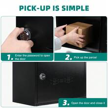 Large Lockable Parcel Box, Weatherproof Combination Lock Parcel Drop Box, Wall Mountable Outdoor Delivery Box With Secure Front Access For Multiple Packages - Single Piece - View 5