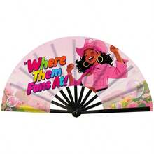 European And American Style Theme Folding Fan, Music Festival RAVE Nightclub Hand Fan, Hot Girl Party Decoration Folding Fan, Personalized Print Large Folding Fan, Outdoor Rave Support Fan, Photo Prop Versatile Portable Folding Fan, Hot Girl Theme Hand Fan, Leopard / Denim Effect Nightclub Rave Fan, Summer Cooling Portable Fan - A - View 18