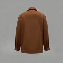 Áo kiểu nữ thanh lịch, khoét hở, gợi cảm, trễ vai, phối màu tương phản, cổ buộc dây, tay dài, thích hợp cho mùa xuân/hè, đi nghỉ mát, mặc ngoài trời. - màu nâu - Xem 5