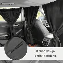 4pcs/Set Car Privacy Curtain Kit - Suitable For Sedans And SUVs, Includes Rear Seat And Side Window Shades, With Storage Bag, For Parking Use Only. - A - View 6