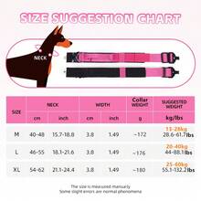 Stylish Tactical Dog Collar With Restraint Strap & Reinforced Details, Durable Nylon Pet Neck Collar With Comfortable Soft Padding, Adjustable Buckle & Metal Hardware, Multi-Color Options For Medium/Large Dogs, Heavy Duty & Fashionable Collar For Daily Wear & Outdoor Adventures - Hot Pink - View 3
