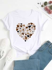 Women's White Short-Sleeved Crew Neck T-Shirt, A Casual Summer T-Shirt That Is Soft And Breathable, Perfect For Home, Work, And - A Great Gift For Mother's Day And More, With A Minimalist Style And  Fashion - 白色 - 查看 1