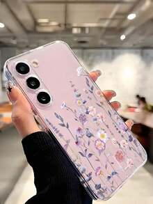 1 Piece Fashionable Blue Flower Design Soft Phone Case, Compatible With IPhone, Honor, , Galaxy A04e/12/A13/A14/A34/A50/A52/A53/A54/S21/S22/S23/S24/S25/S25Ultra, 6A/7A/8A, 12T/13T, Waterproof, Shockproof, Dropproof, Scratch-Resistant, International Version, Not The Domestic Version - 透明 6 - 查看 7