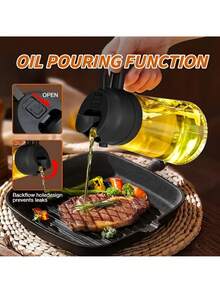 1pc 16oz/470ml Glass Olive Oil Sprayer, Refillable, For Cooking, Baking, Grilling, Frying, Salad, Air Fryer, Easy To Clean, Durable, Suitable For Home, Outdoor, Restaurant, BBQ, 2-In-1 Olive Oil Dispenser Bottle Spray And Pour Kitchen Gadget Cooking Air Fryer Salad BBQ (2 Colors Available) - Multicolor - View 6
