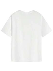 Nueva Camiseta de Manga Corta con Cuello Redondo y Estampado Exclusivo para Viajes Casuales de Primavera, Verano y Otoño 2026 en Color Blanco para el Verano - Blanco - Ver 2