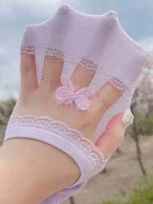 6 đôi tất thuyền thắt nơ, tất nơ rỗng không lộ cổ chân, tất thuyền chống trơn trượt, chất liệu lưới thoáng khí, phù hợp với trang phục mùa hè. - Nhiều màu - Xem 6