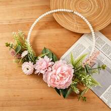 Yuejia 1 Bunch New Style Dahlia & Peony Artificial Flower Bouquet, Semi-Circular Decoration, Suitable For Living Room Multi-Scene Decor - Pink - View 6