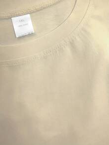 Camiseta de manga corta con cuello redondo para mujer de talla grande, 100% algodón puro, con estampado de diente de león e insectos, es cómoda para el hogar y simplifica la elección de ropa diaria y alivia las dificultades de decisión. - Albaricoque - Ver 3