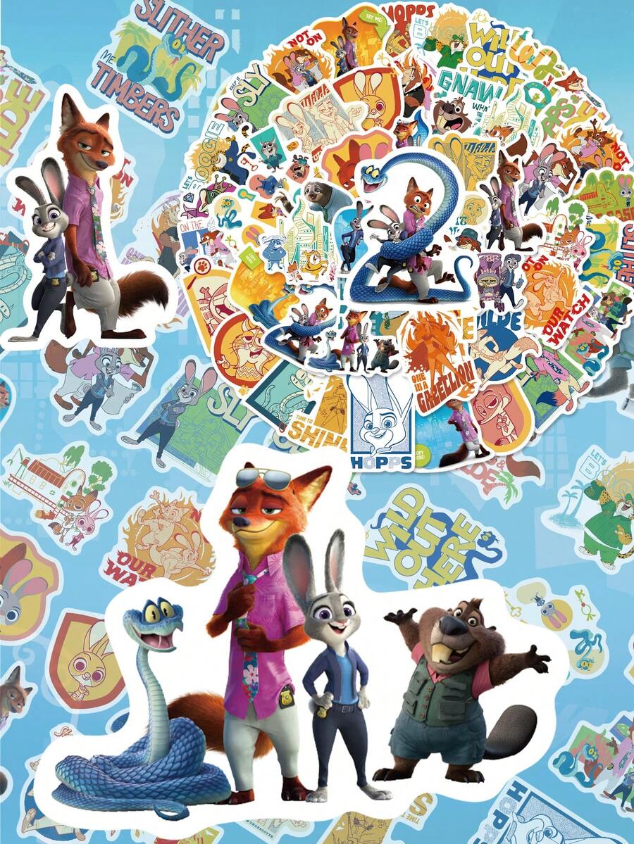 Disney | Bộ 50 miếng dán hình cáo, thỏ, Judy, Nick Wilde trong Zootopia 2, các nhân vật hoạt hình Disney dễ thương, thích hợp cho người lớn, dùng để dán sổ lưu niệm, nhật ký, xe hơi, bình nước, điện thoại, laptop, ván trượt, tranh graffiti sáng tạo, đàn guitar, hành lý, quà tặng tựu trường, sinh nhật, phần thưởng, Giáng sinh, Năm mới, Lễ Phục sinh, đồ dùng tiệc tùng, quà tặng tốt nghiệp, trang trí mùa lễ hội. - 1 Set - Xem 1